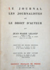 Le journal les journalistes et le droit d'auteur