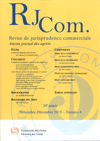 REVUE DE JURISPRUDENCE COMMERCIALE